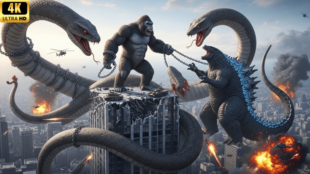 King Kong And Godzilla vs Titanoboa: Epic Battle In New York City