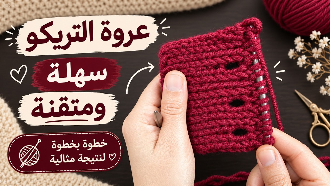 عروة التريكو بطريقة سهلة و متقنة