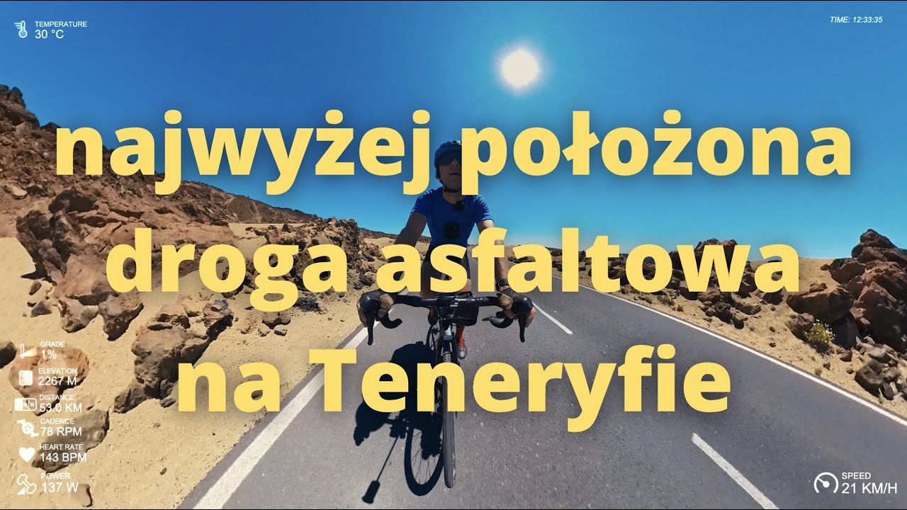 Wjazd rowerem pod wulkan Teide.