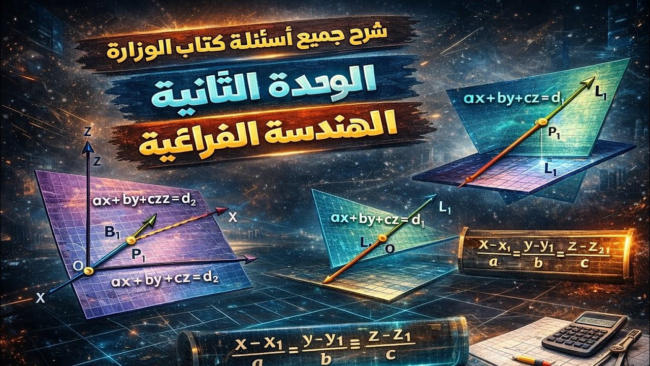 شرح جميع اسئلة وتدريبات كتاب الوزارة الهندسة الفراغية الوحدة الثانية الصف الثالث الثانوي 2026  ج3
