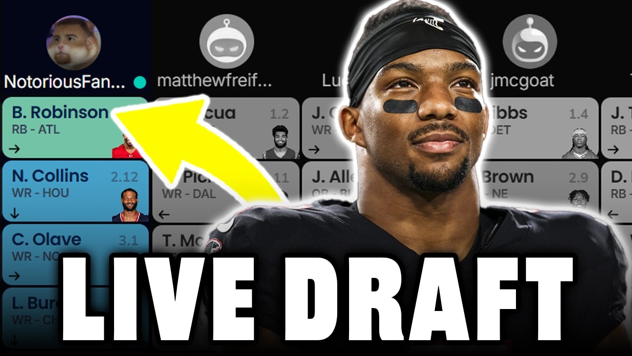LIVE HOME LEAGUE FANTASY FOOTBALL DRAFT | 12 Team | PPR (Pick 1)