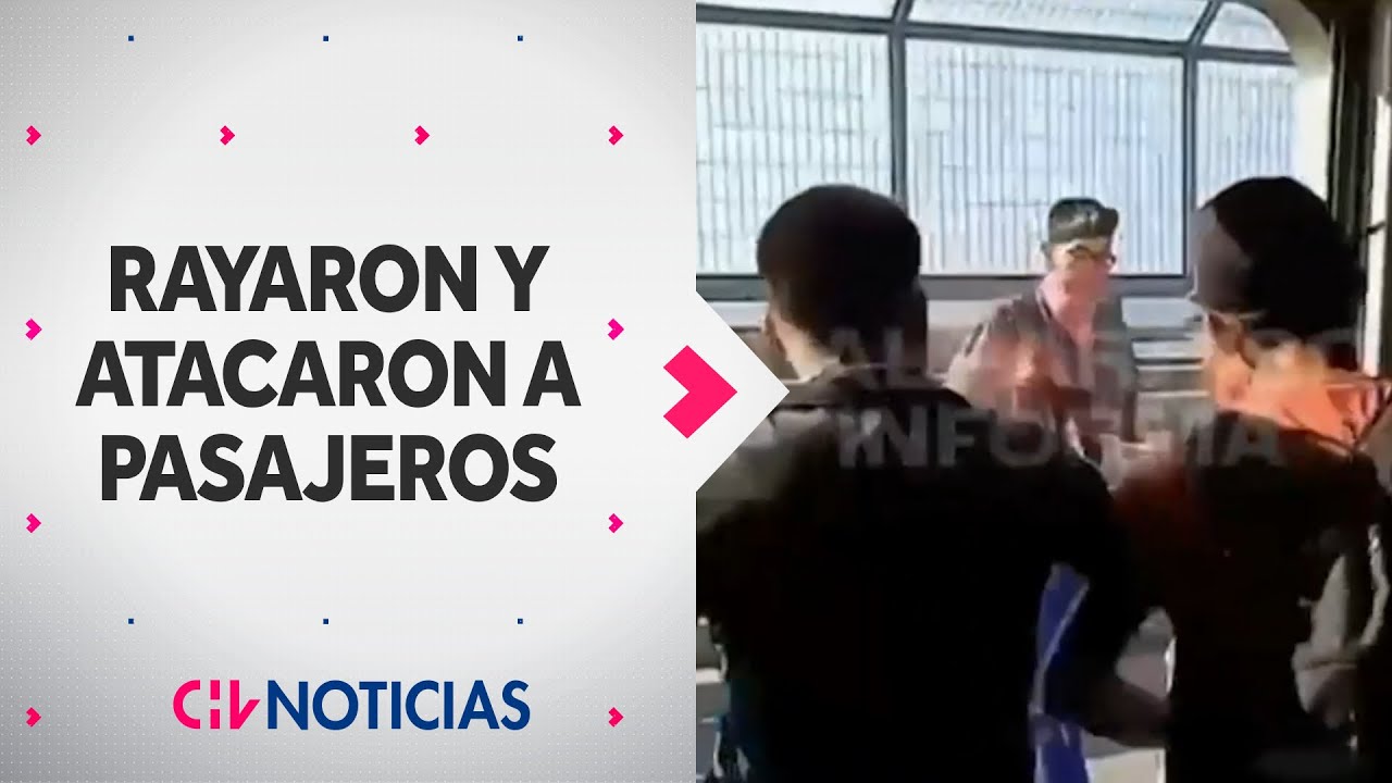 Grafiteros rayaron vagón y atacaron con spray a pasajeros en estación Recreo de Metro Valparaíso