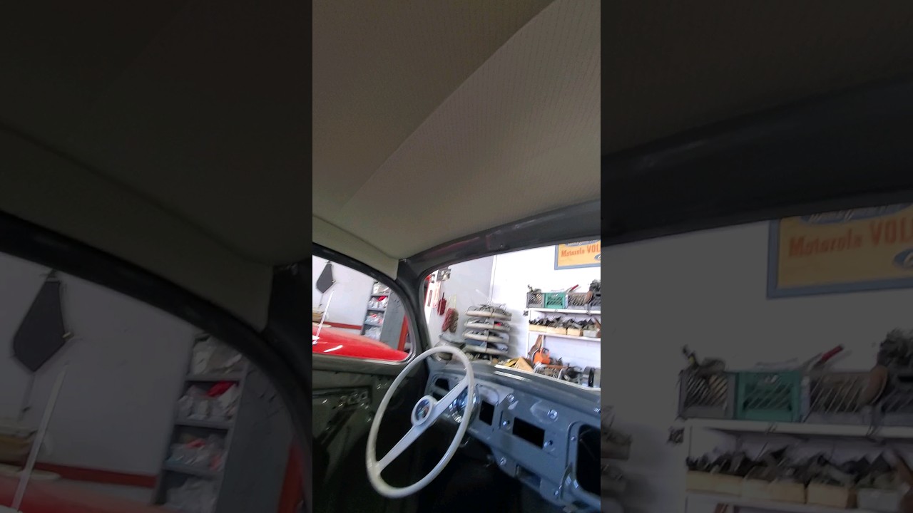 Headliner installed in the '59 VW  Euro Beetle! Can you say 