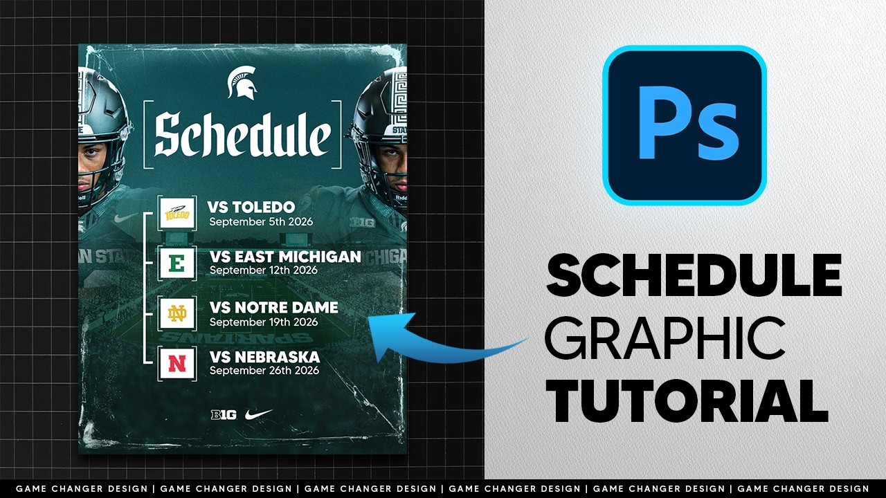 Create this simple Sports Schedule Graphic | Photoshop Tutorial