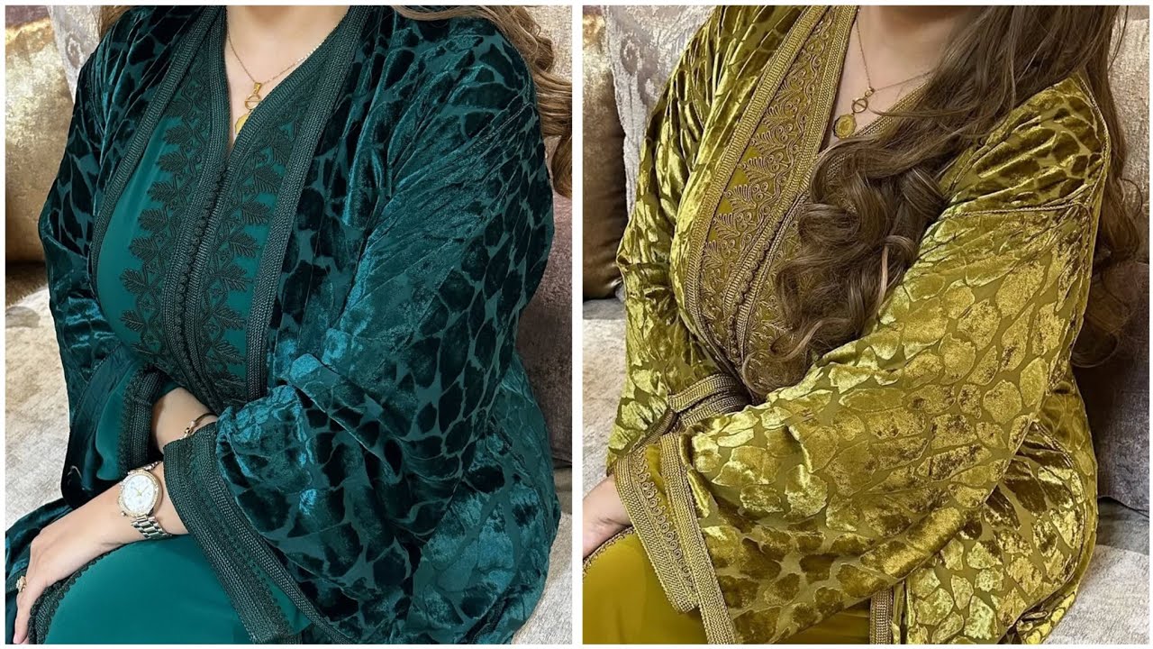 جديد القفطان المغربي بالوان ناعمة Luxury Moroccan Kaftan color's Fabric#caftan #موبرة 