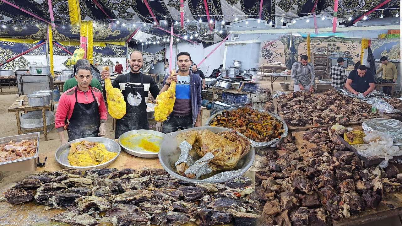 10 عجول وجملين و 200 فرخة و 4 خرفان الاكل بعد التسوية 😋 أكبر فرح في الدلنجات لعزومة 6000 الف شخص❗️