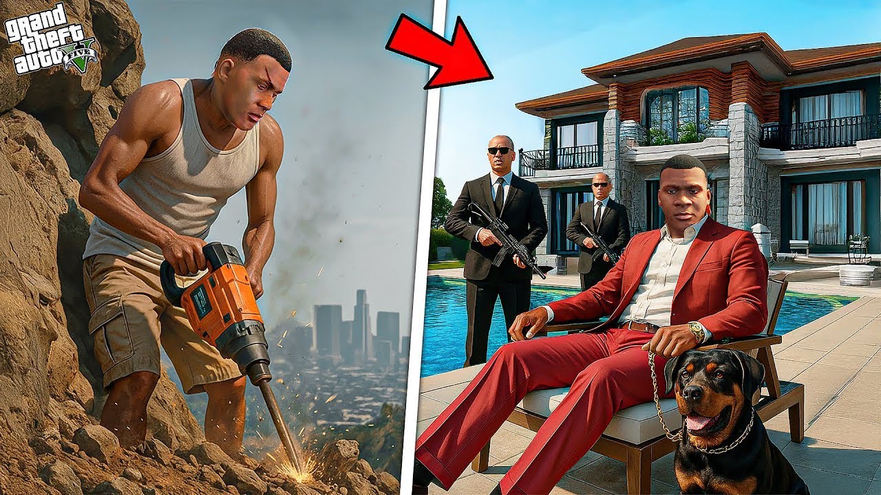 Franklin Becomes Poor To Rich In GTA 5 | SHINCHAN and CHOP