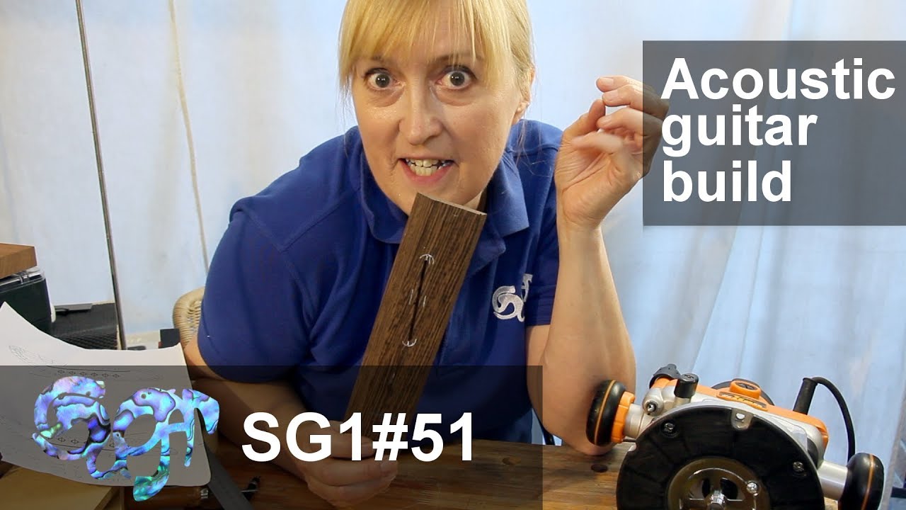 Sugar SG1 acoustic guitar build part 51: Routing the saddle slot