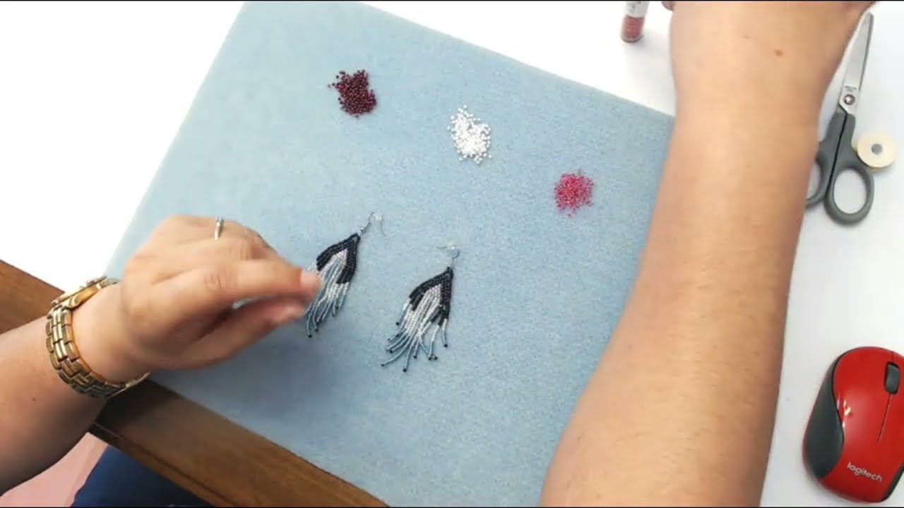 How to make brick stitch fringe earrings Part 1:  Brick Stitch