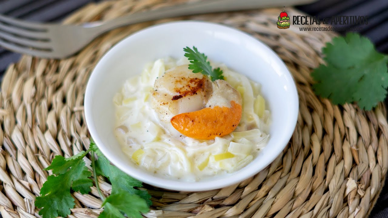 VIEIRAS con CREMOSO de PUERRO al VINO BLANCO - Aperitivo para Navidad #75