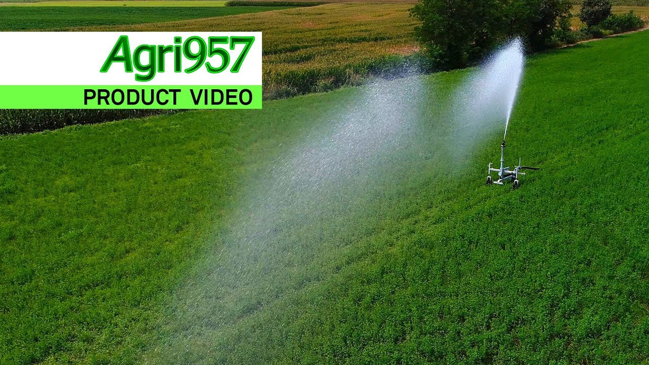 IRRIGATORE A PIOGGIA AL LAVORO SU ERBA MEDICA – VIDEO per CASELLA