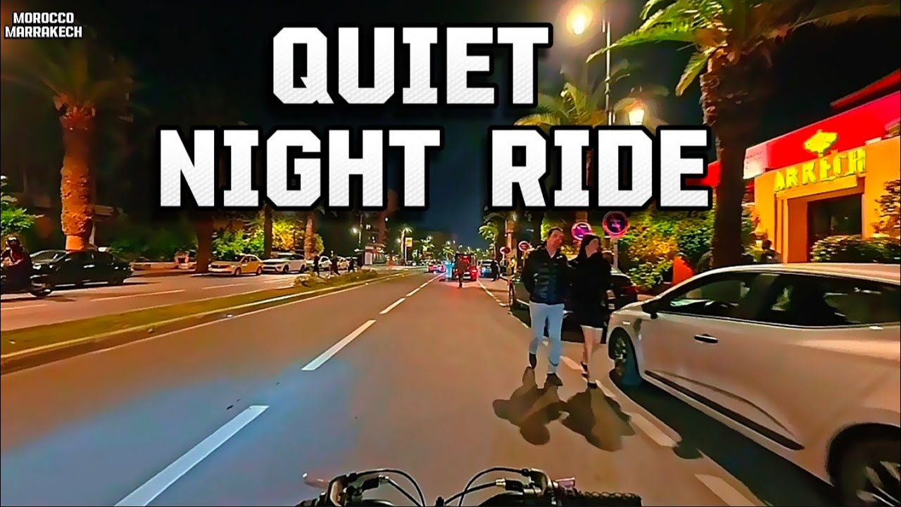 Quiet Night Bicycle Ride | Marrakech, Morocco POV