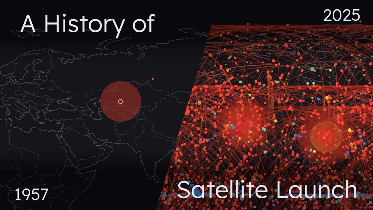 A Timelapse of Satellite Launches: 1957–2025
