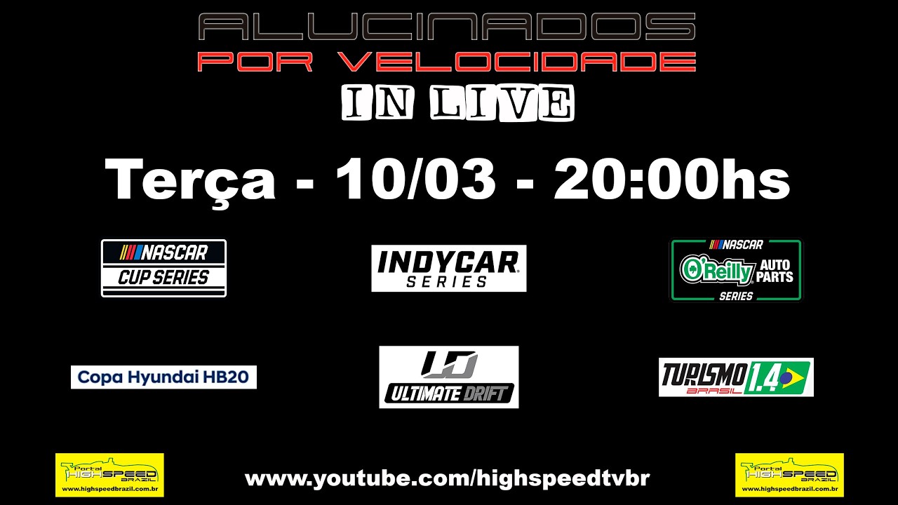 🏎️ ALUCINADOS POR VELOCIDADE IN LIVE | F1, Nascar, Copa HB20, Turismo 1.4 BR, Drift, VNT  | Ao Vivo