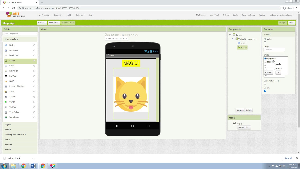 MIT App Inventor Magic App