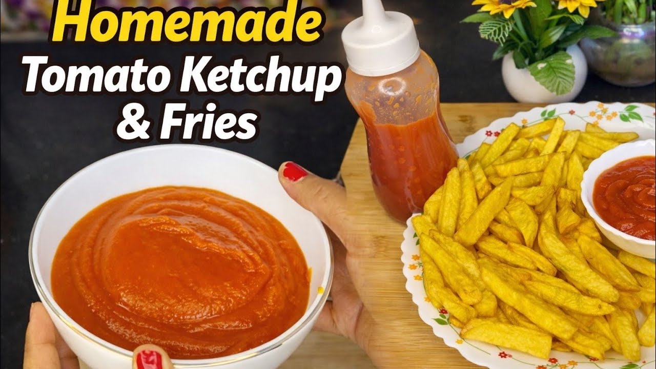 Homemade Tomato ketchup & French Fries Recipe |घर पर टमोटो साॅस कैसे बनाए |finger chips recipe #food