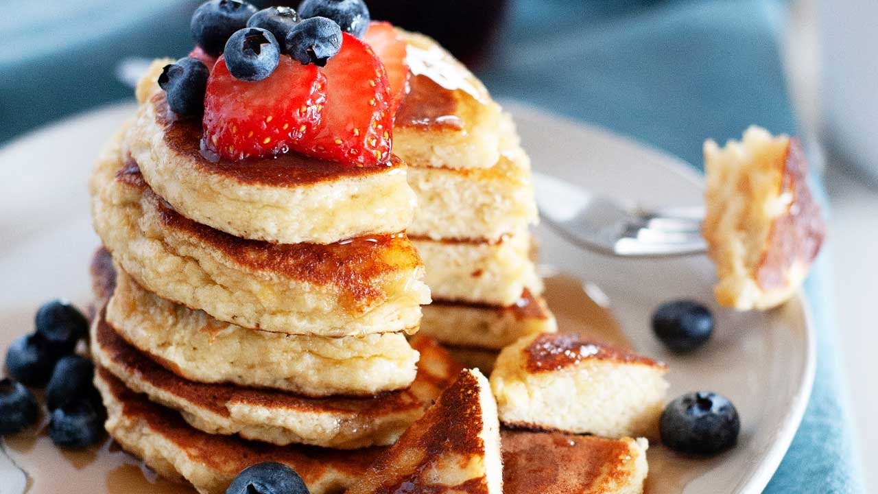 Banana Almond Flour Pancakes with Almond Milk