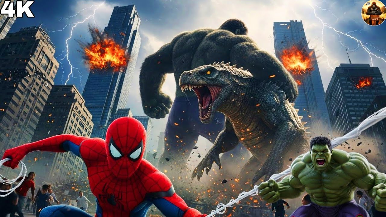 King Kong, Hulk & Spider-Man vs The Earthquake Monster | LA Disaster Battle #KingKong #Hulk