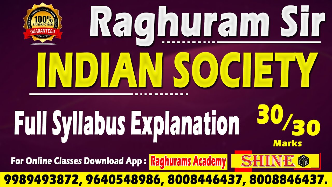 INDIAN SOCIETY FULL SYLLABUS || APPSC GROUP II || EXPLAINED BY RAGHURAM SIR ||
