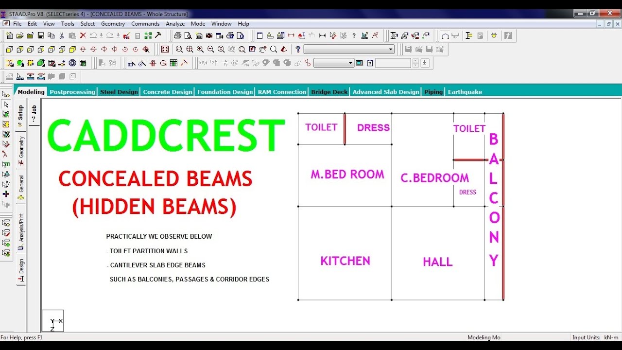 తెలుగు || STAADPRO CONCEALED BEAMS || TELUGU || CADDCREST