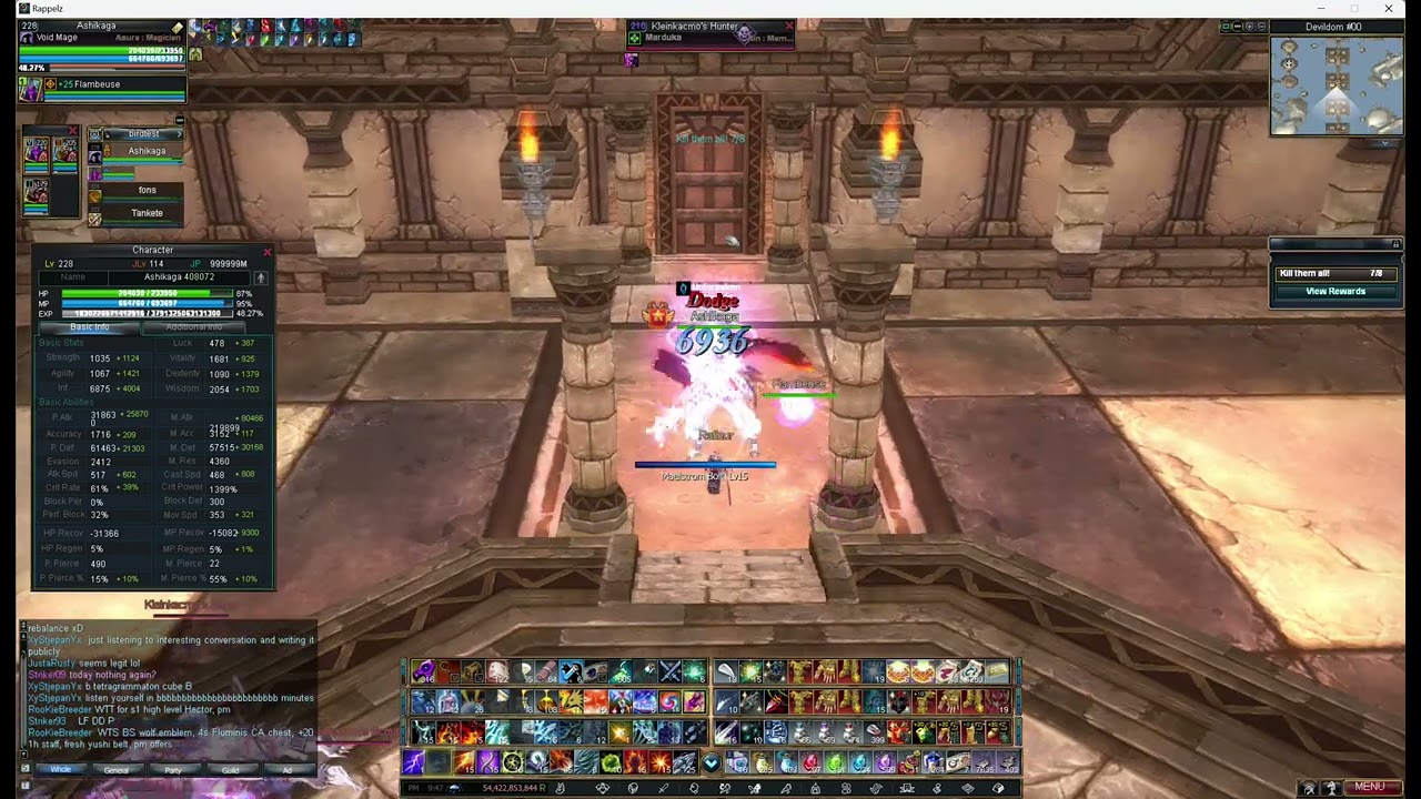 Rappelz 9.9 Void Mage Devildom 4-6 luck build