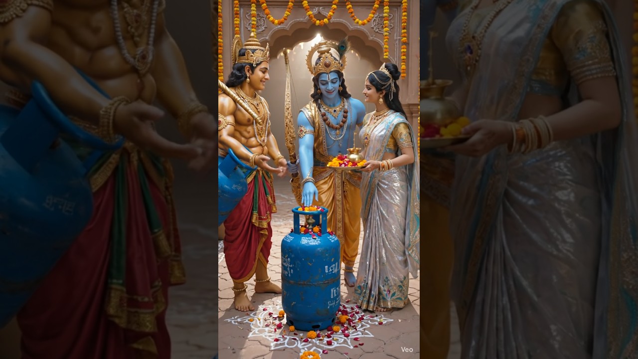 gas cylinder ka grh Pravesh 🥰😍 #radheradhe #radhakrishna #shyam #shyambaba #bhakti #bhajan