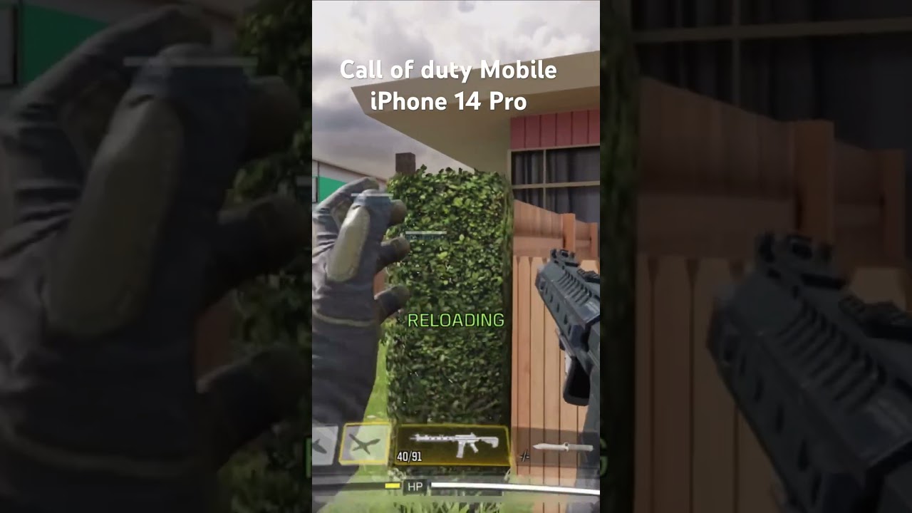 Playing Call of Duty on iPhone 14 Pro. 