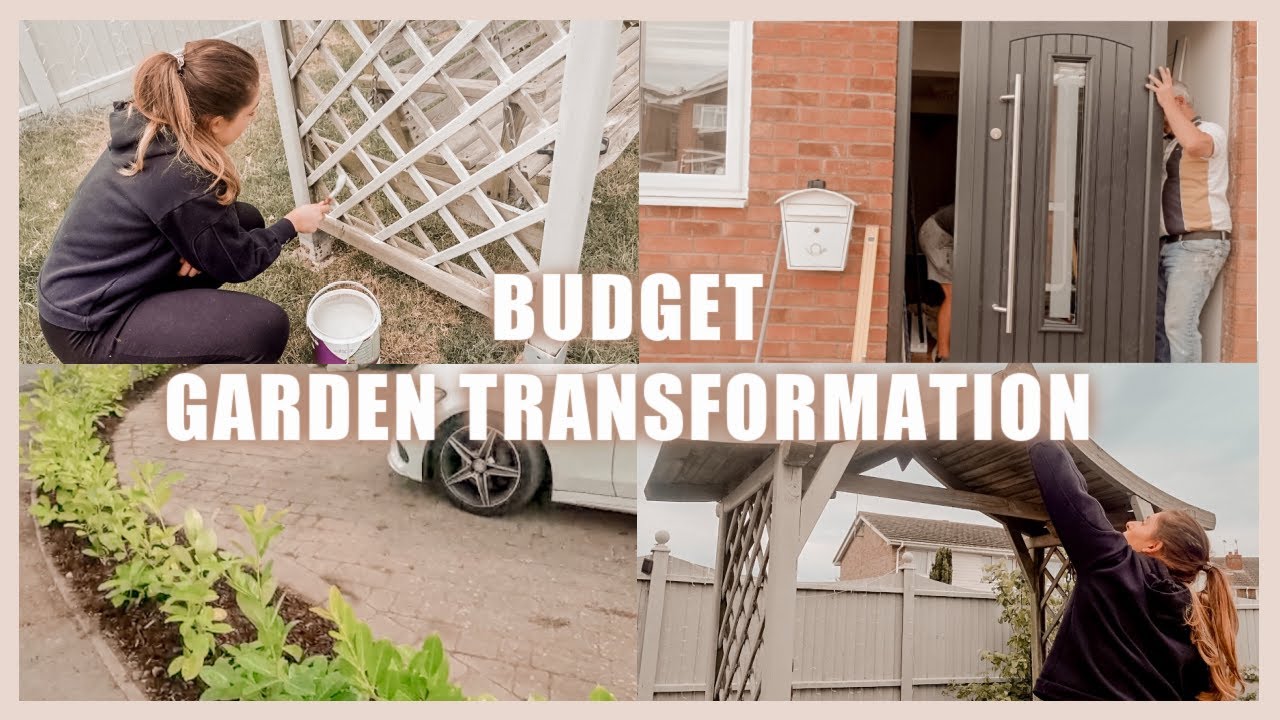 GARDEN MAKEOVER & TRANSFORMATION + NEW FRONT DOOR! DIY ON A BUDGET 2022 | HOME RENOVATION