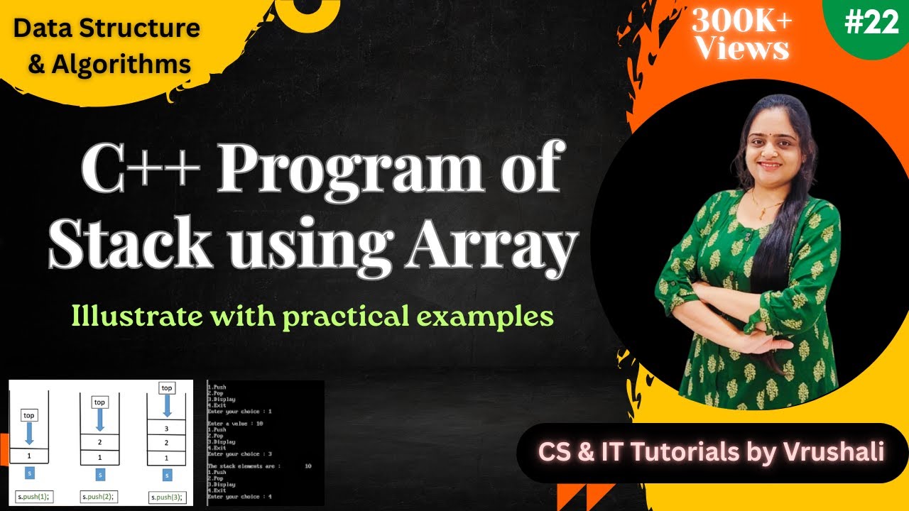 C++ Program of Stack Implementation Using Array | All operations