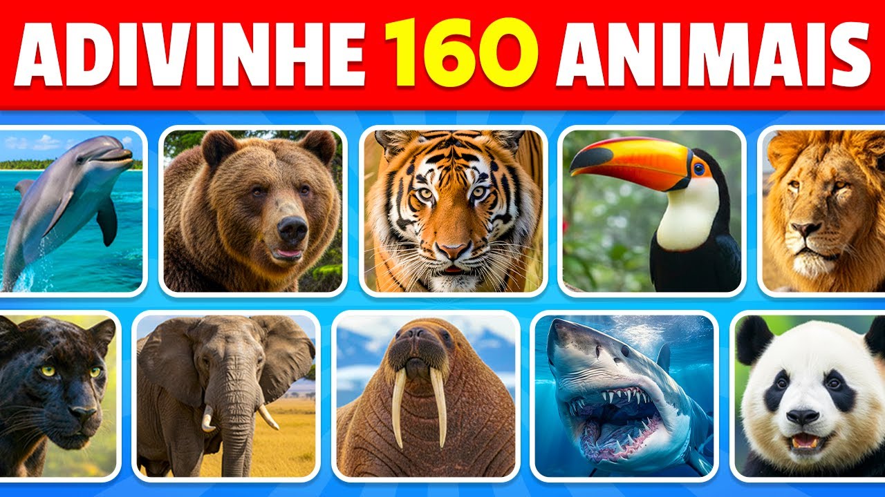 Adivinhe 160 Animais em 3 Segundos 🐶🦁✅ | Fácil, Médio, Difícil, Impossível