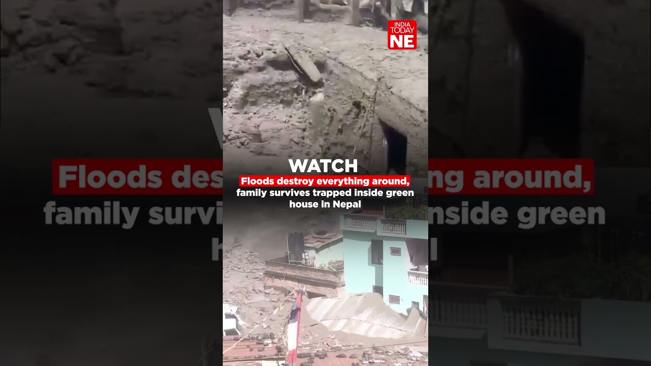 Floods destroy everything around, family survives trapped inside green house in Nepal