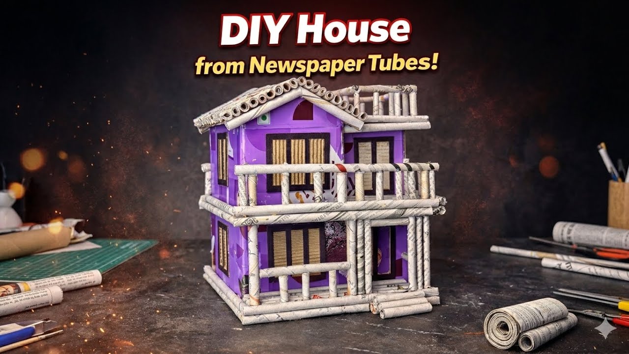 House Made from Newspaper & Cardboard 😍🔥 #shorts