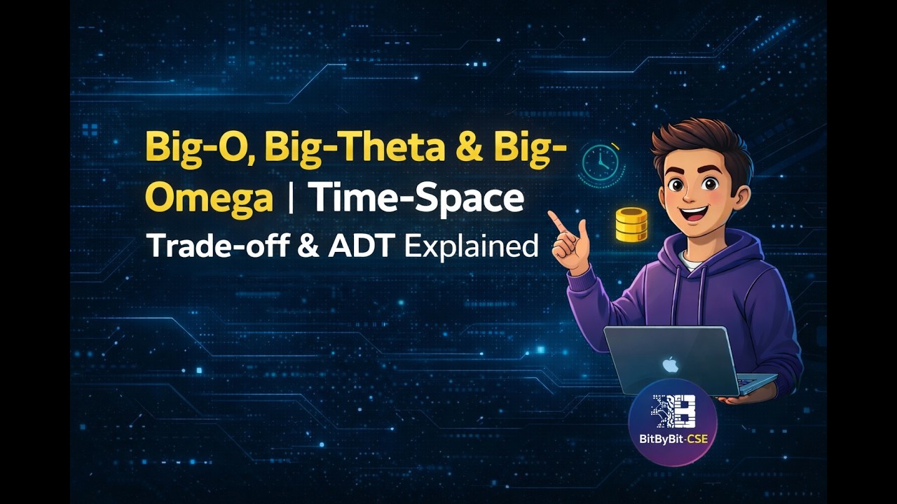 Big O, Big Theta, Big Omega  Time–Space Trade off & ADT Explained