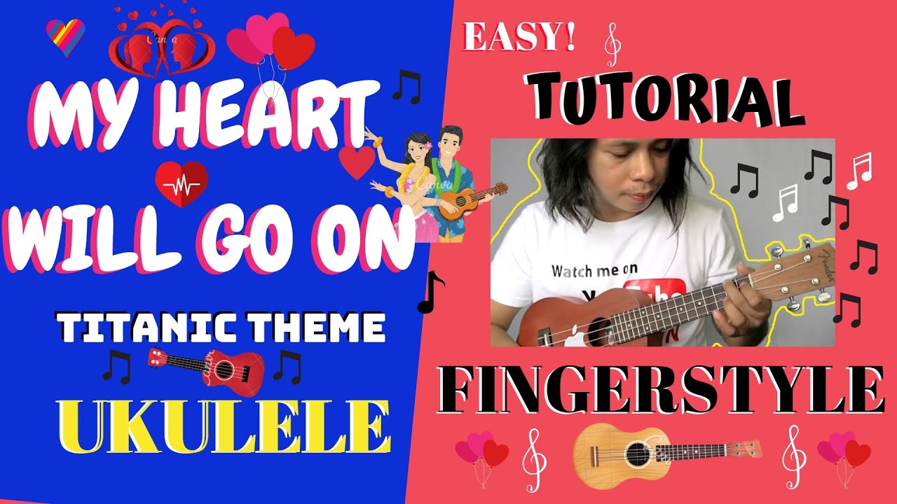 My Heart Will Go On Ukulele Fingerstyle Tutorial - FREE TABS - SIMPLE & EASY