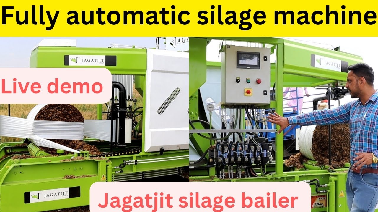 jagatjit silage bailer review live demo | silage machine fully automatic | silage making process