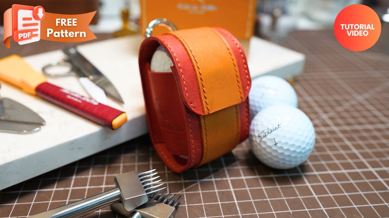 [LeatherCraft] Golf Ball Pouch 4K / FREE PDF PATTERN