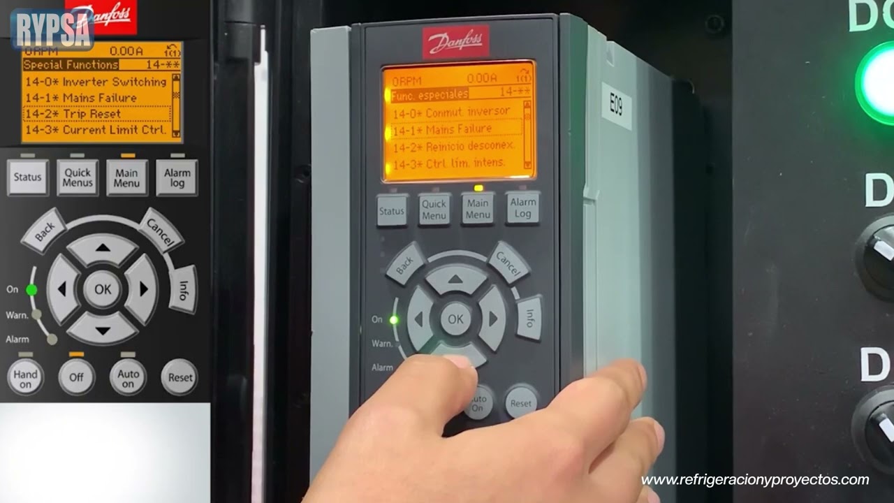Cómo reiniciar un Variador de Frecuencia VLT DANFOSS en alianza con RYPSA