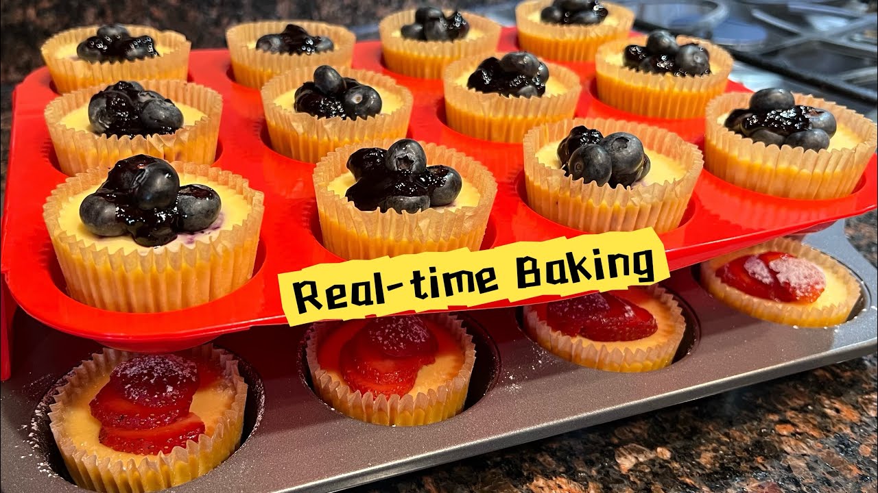Real-time Baking: Mini Cheesecakes for a Party (No Talking)