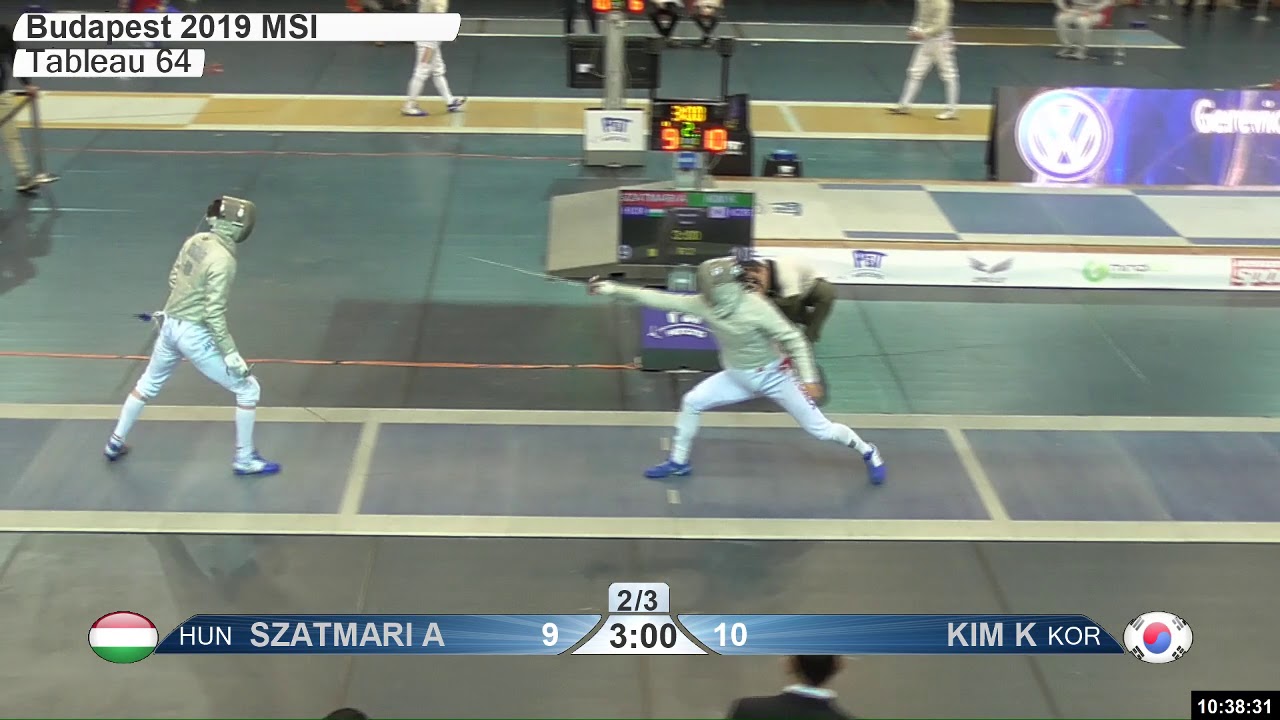 2019 160 T64 03 M S Individual Budapest HUN WC BLUE KIM Kyehwan KOR vs SZATMARI HUN