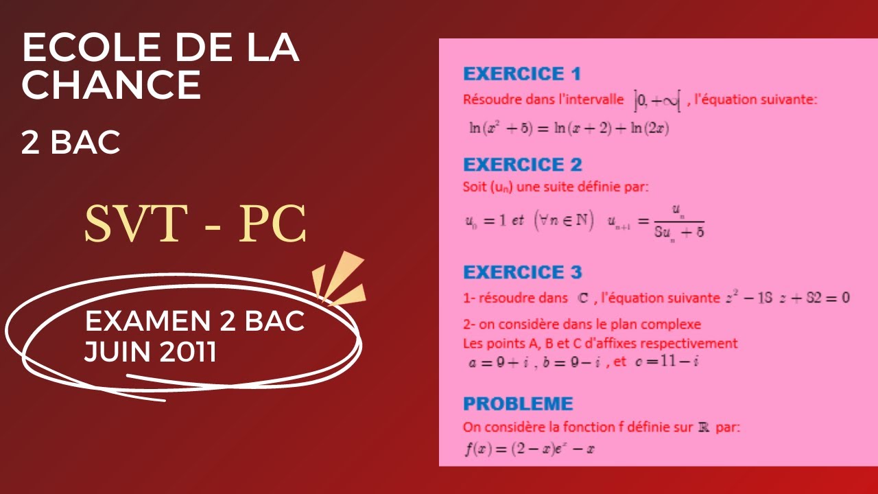 EXAMEN BAC JUIN 2011 SVT PC