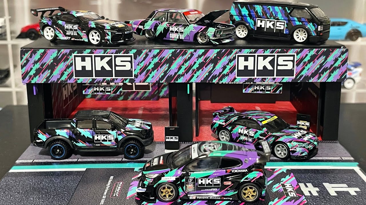 Tarmac Works HKS Garage Diorama Unboxing HKS GR Yaris & Kaido House Datsun 510