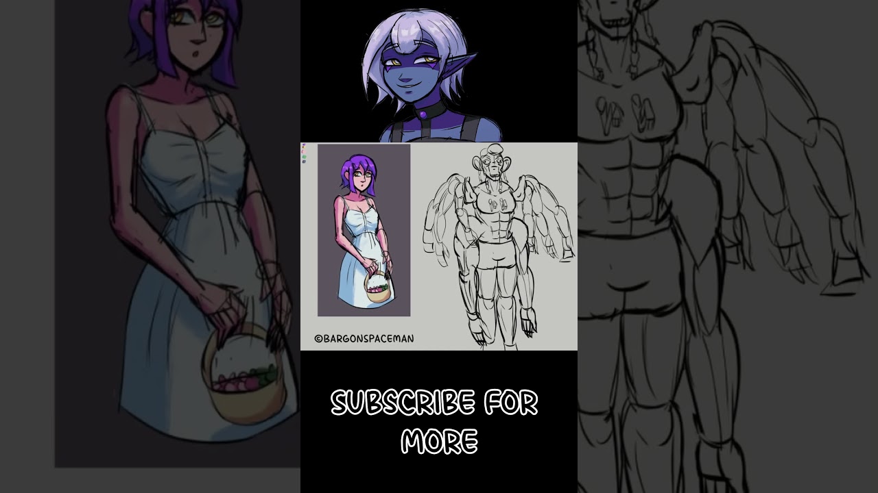 Drawing Kanna and Cursed Thing Short
