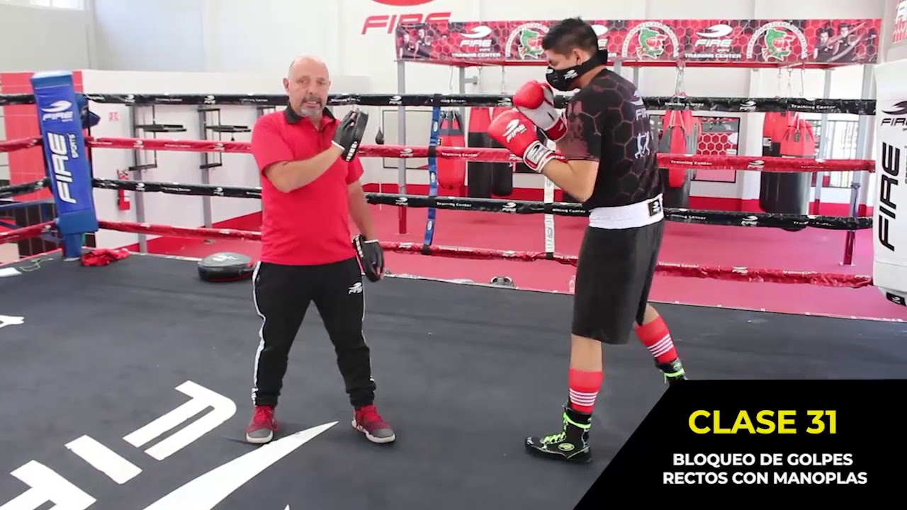 BLOQUEO DE GOLPES RECTOS / MANOPLAS, CLASE 31, TÉCNICAS DE BOXEO FIRE SPORTS