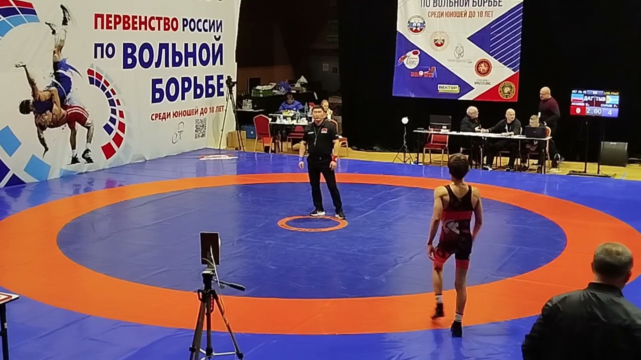 Билял Асалиев - Салчак Ринчен Вольная борьба 45кг 1-16 финала Первенство России до 18лет г Орёл 2025