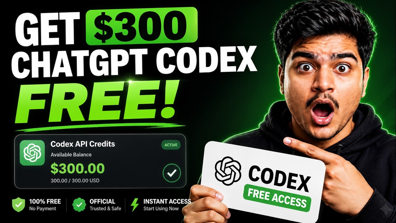 FREE $300 ChatGPT Codex Credits &mdash; No Card Needed