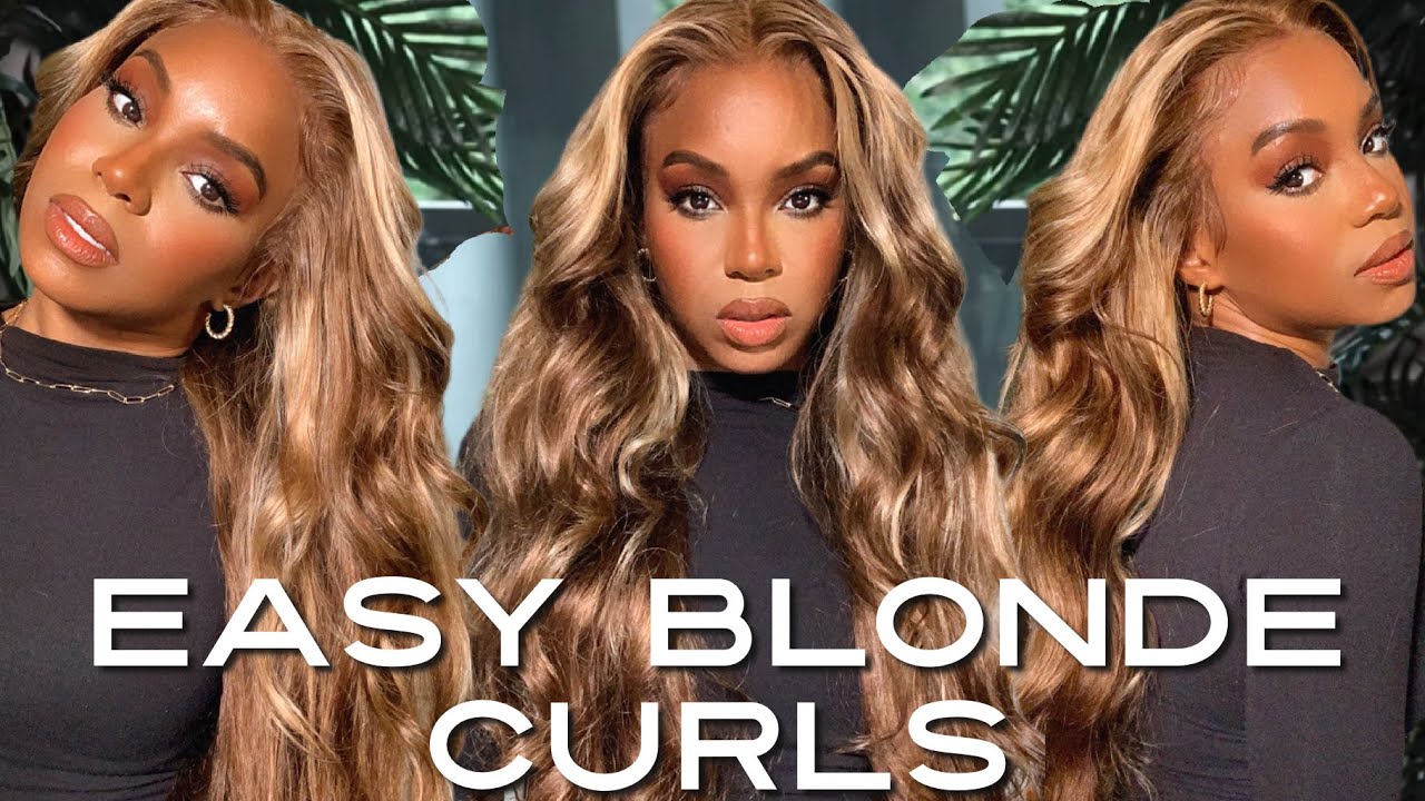 BEST BLONDE FRONTAL WIG INSTALL WITH CURLS! | UNICE HAIR | ALWAYSAMEERA