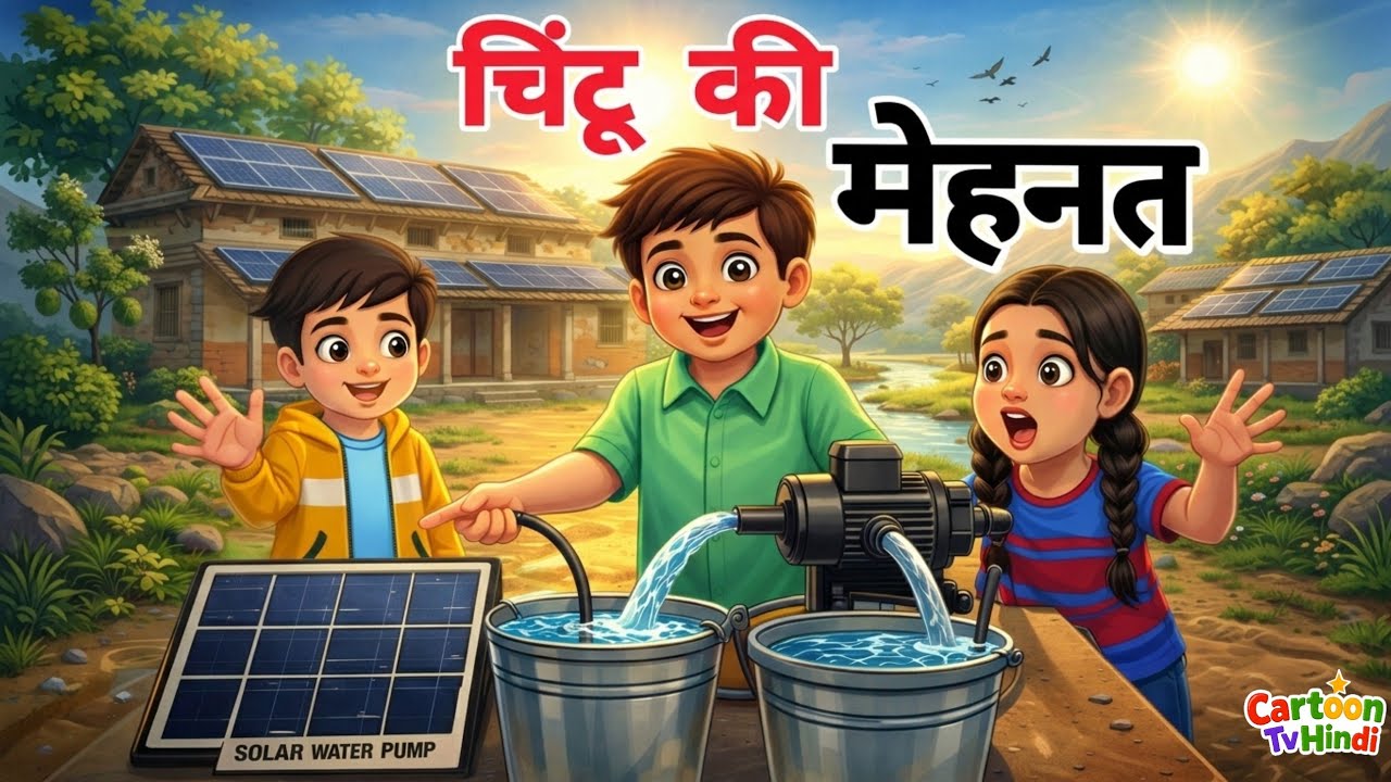 चिंटू की मेहनत | CHINTU KI MEHENAT | Hindi Cartoon Story | Inspirational Village Story