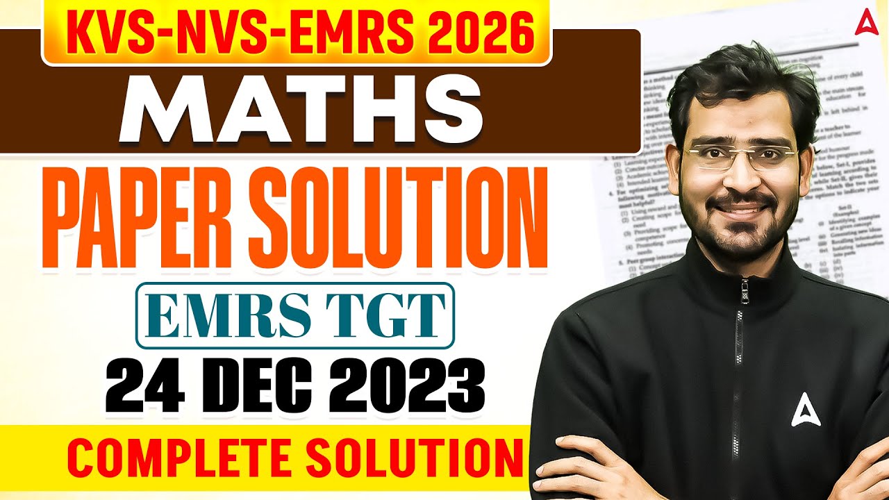 EMRS TGT Maths (24 Dec 2023) Previous Year Paper Solution | KVS NVS EMRS TGT Maths Preparation