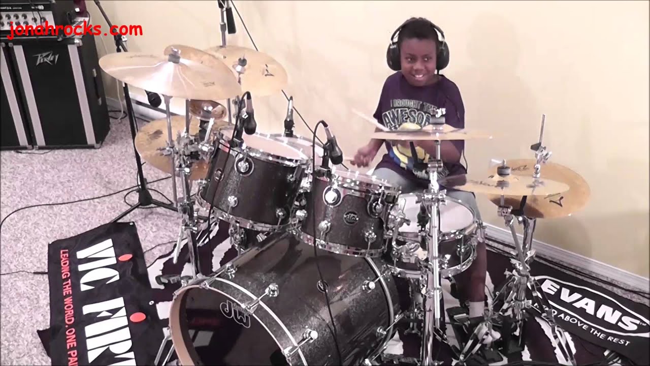 Metallica - Enter Sandman, 9 Year Old Drummer, Jonah Rocks.