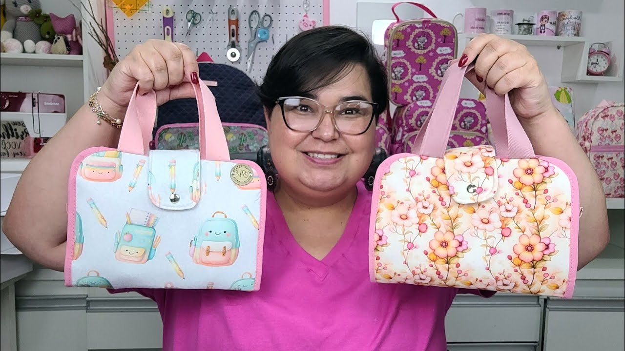 💟MALETINHA ESCOLAR🧵 molde grátis 